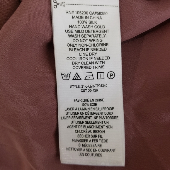Joie Lasha Long Sleeve Silk Blouse Dusty Rose Sz: Small - Picture 15 of 16